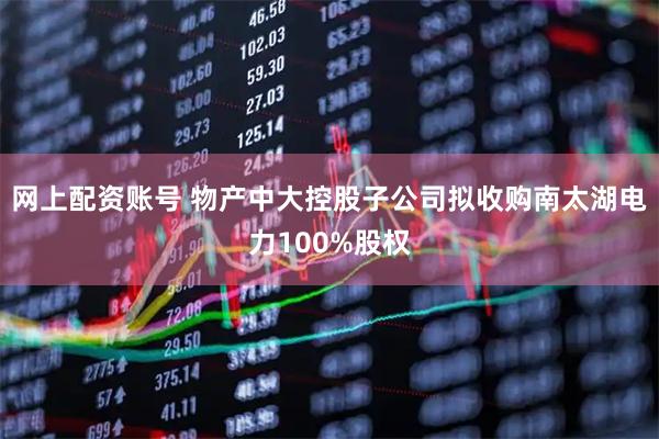 网上配资账号 物产中大控股子公司拟收购南太湖电力100%股权